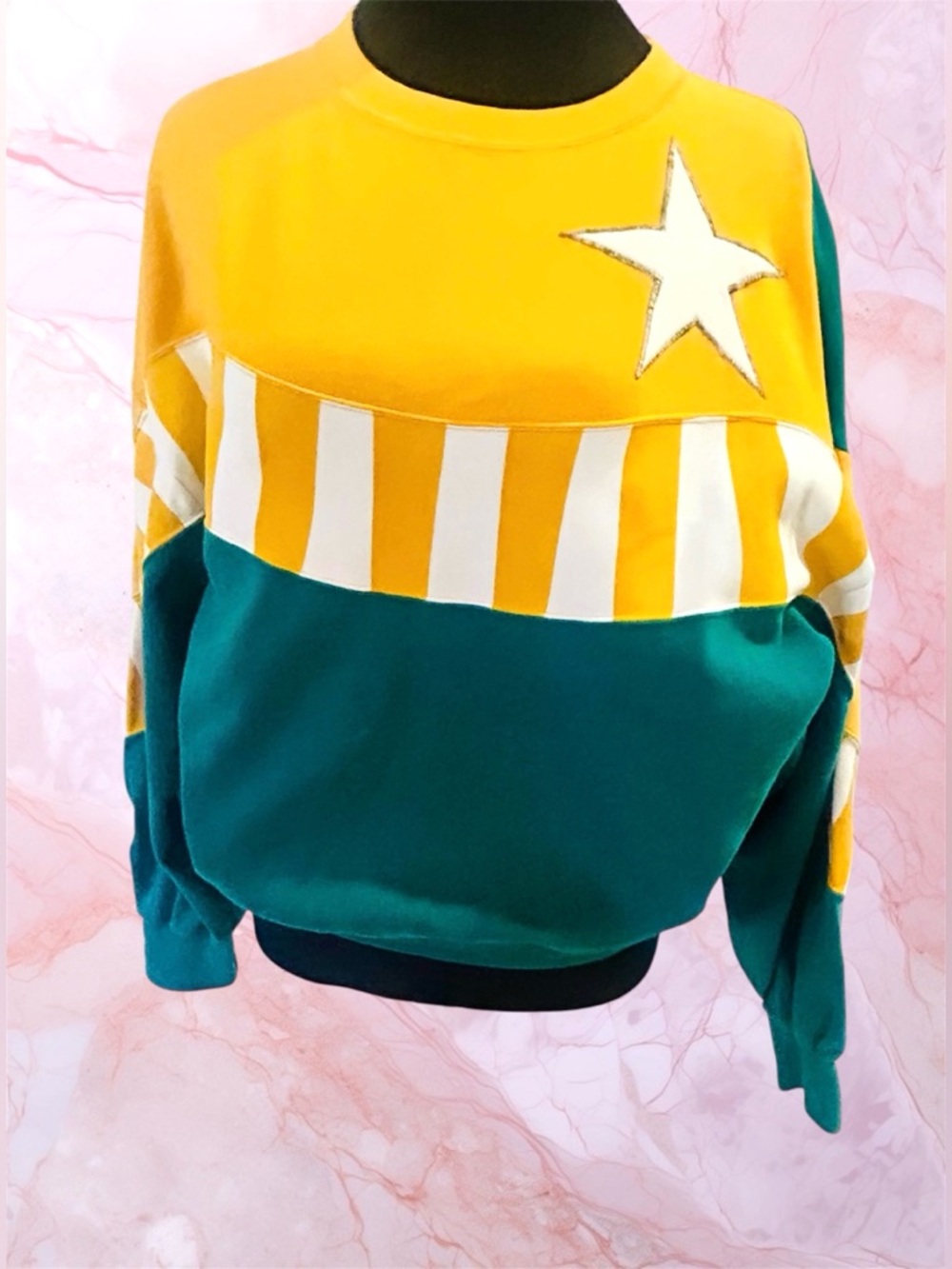 Yves Saint Laurent Vintage Star Color block 80-90’s Sweatshirt M/L - Picture 5 of 12
